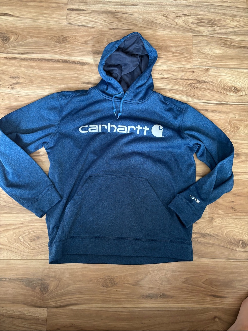 Carhartt Men’s Navy Blue Logo Crewneck Hoodie